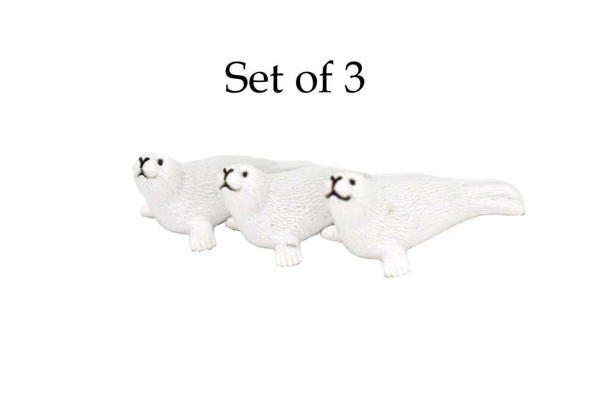 Harp Seal, Saddleback seal, High Quality, Plastic, Hand Painted, Realistic, Figure, Model, Replica, Toy, Kids, Educational, Gift,    2"     F3502 B67