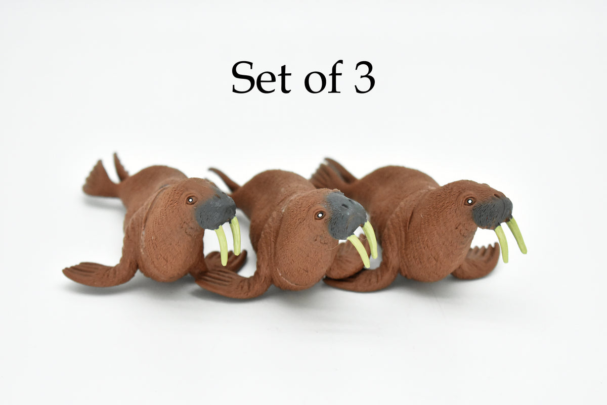 Walrus, Arctic marine mammal, Very Nice Plastic Replica, Hand Painted, Realistic, Soft Rubber, Saltwater, Educational,  Figure, Lifelike, Diorama Model, Replica, Toy, Gift,  5 Inches    CWG89 B239