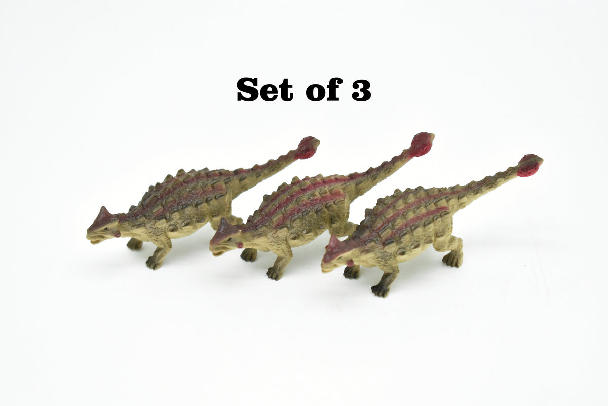 Ankylosaurus Dinosaur, Museum Quality, Animal, Educational, Realistic Hand Painted, Figure, Lifelike Model, Vintage Replica, Toy, Gift,    3 Inches.  F8105 B117
