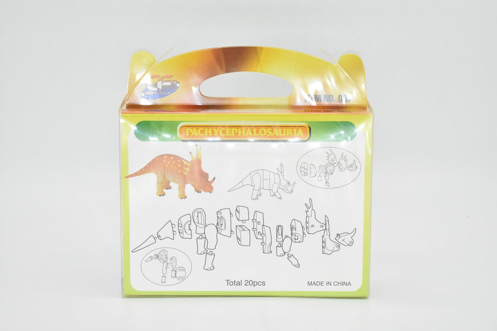 Styracosaurus Dinosaur, 3D Puzzle Very Nice Plastic Replica  4" long - F3047 B333