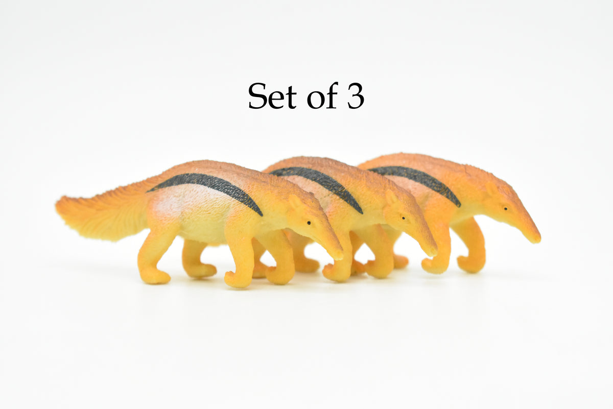 Anteater, Anteaters, Giant, Silky, Mexico, Very Nice Plastic Animal, Hand Painted, Educational, Figure, Lifelike, Diorama Model, Replica, Toy, Kids, Gift,   3 Inches.    CWG100 B237