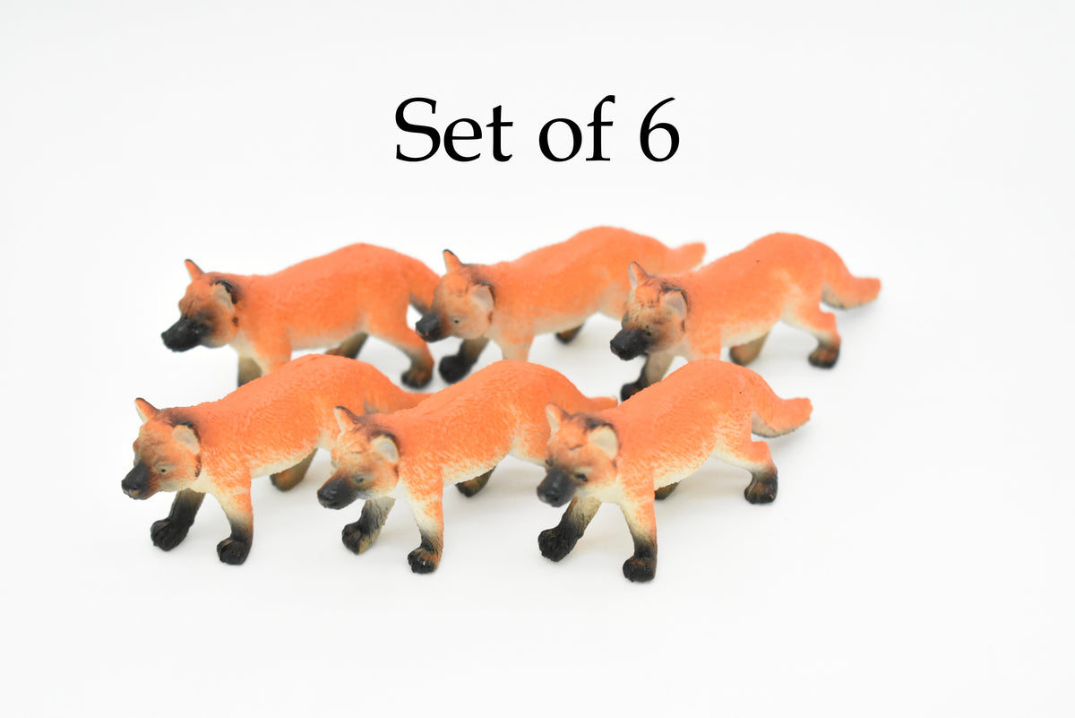 Red Fox, Canidae, Vulpes vulpes, Hand Painted, Realistic, Very Nice Plastic Design, Animal,  Educational, Diorama Model, Lifelike, Toy, Gift,    2 1/2 Inches.   CWG108 B237