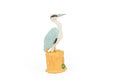 Heron with Frog, Very Nice Rubber,  Hand Painted Toy Model    3 1/2"    F421B365