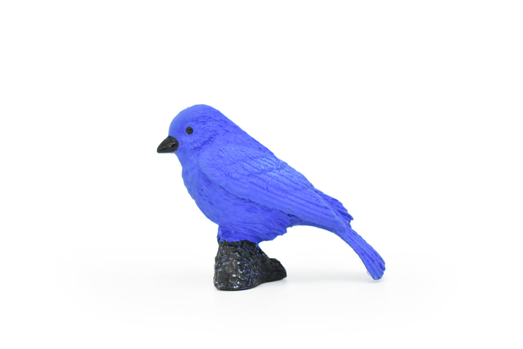 Indigo Bunting, Rubber Bird, Educational, Realistic, Hand Painted, Figure, Lifelike Model, Figurine, Replica, Gift,     2"    F3393 B27