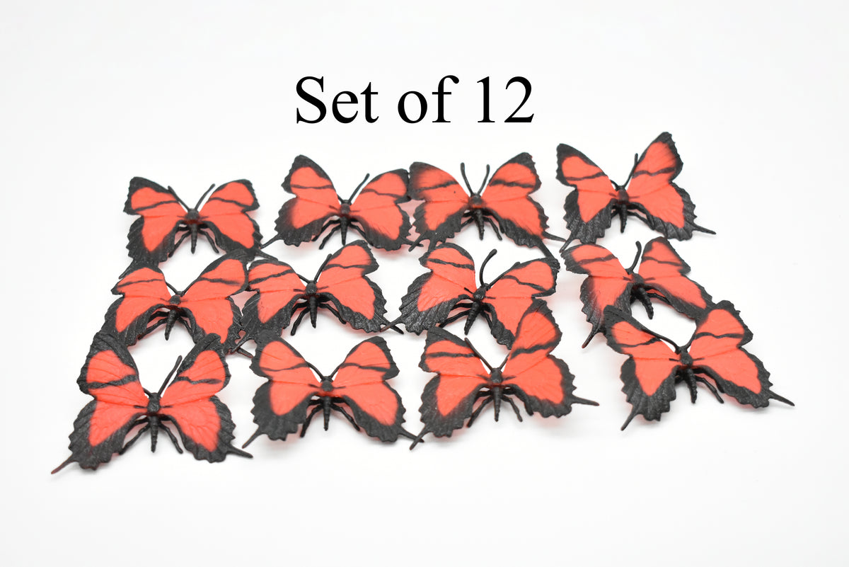 Butterfly, Red, flexible, Very Nice Rubber Reproduction   2"     F1654 B74