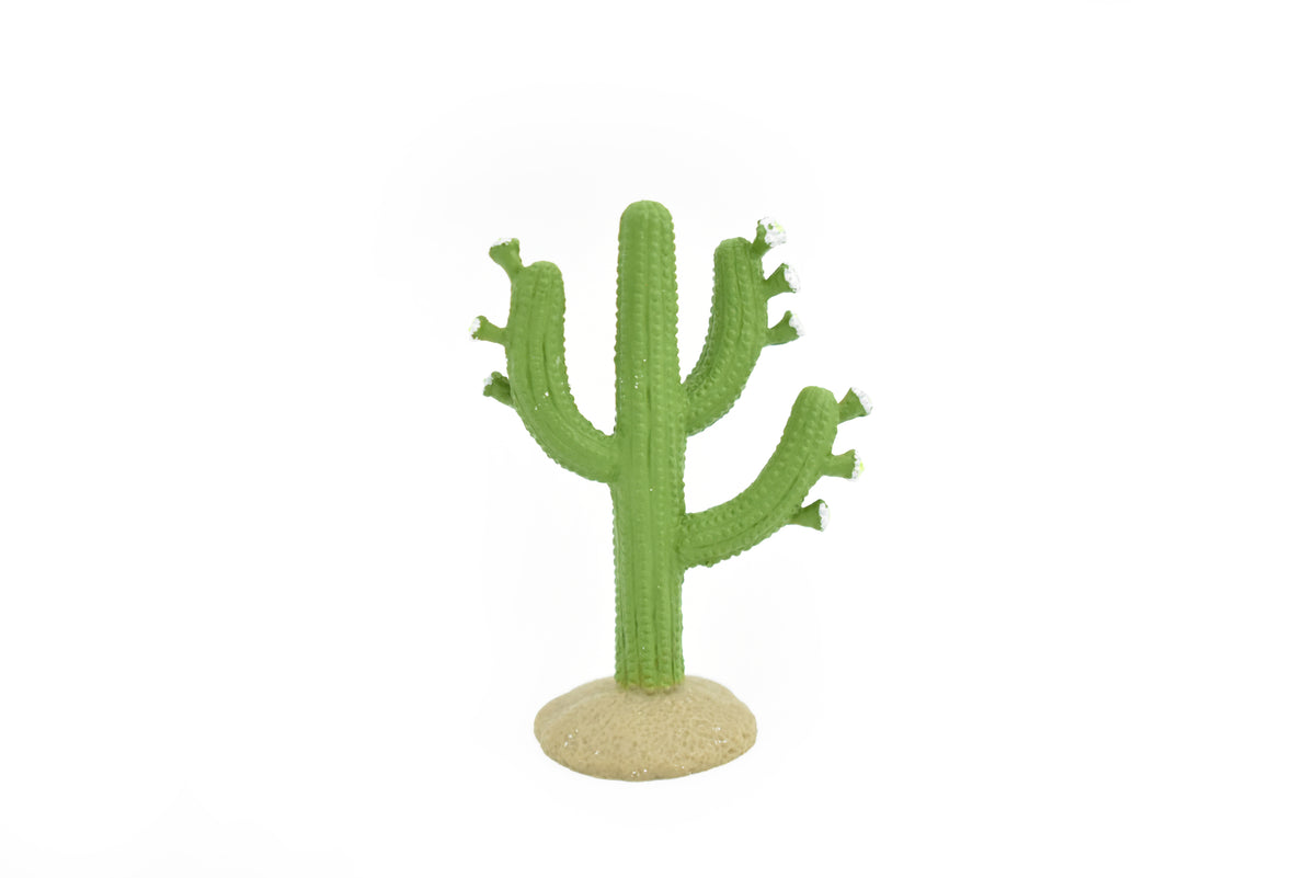 Saguaro Cactus, White Flowers, Columnar, Rubber, Educational, Desert Cactus, Realistic Figure, Model, Replica, Kids, Toys, Gift,   2 Inches.      F1518 B103