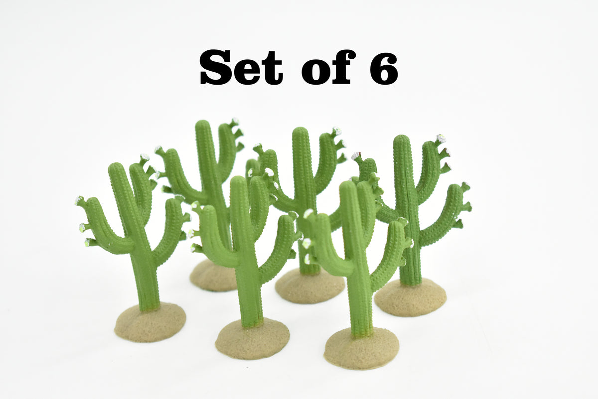 Saguaro Cactus, White Flowers, Columnar, Rubber, Educational, Desert Cactus, Realistic Figure, Model, Replica, Kids, Toys, Gift,   2 Inches.      F1518 B103