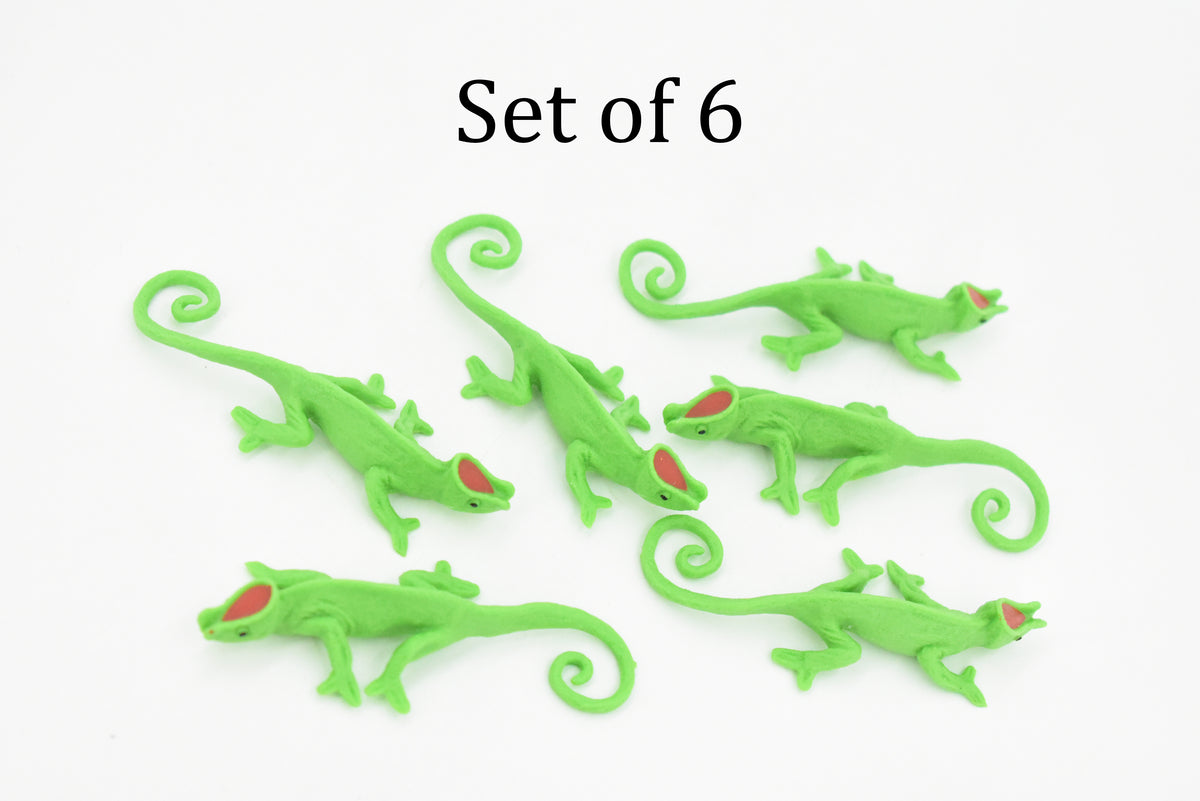 Chameleon, Rubber Toy Lizard, Realistic Figure, Model, Replica, Kids, Educational, Gift,     3"    F3465 B360
