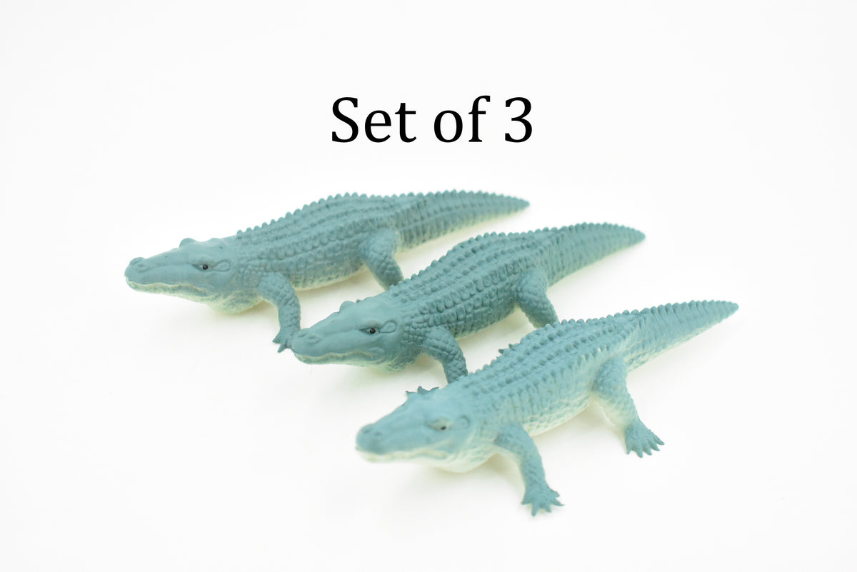 Alligator, Crocodile, Rubber Toy Reptile, Realistic Figure, Model, Replica, Kids, Educational, Gift,     5"     F420 B362