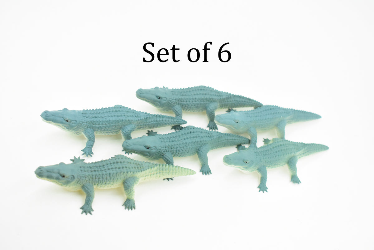 Alligator, Crocodile, Rubber Toy Reptile, Realistic Figure, Model, Replica, Kids, Educational, Gift,     5"     F420 B362