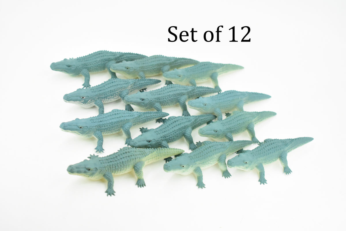 Alligator, Crocodile, Rubber Toy Reptile, Realistic Figure, Model, Replica, Kids, Educational, Gift,     5"     F420 B362