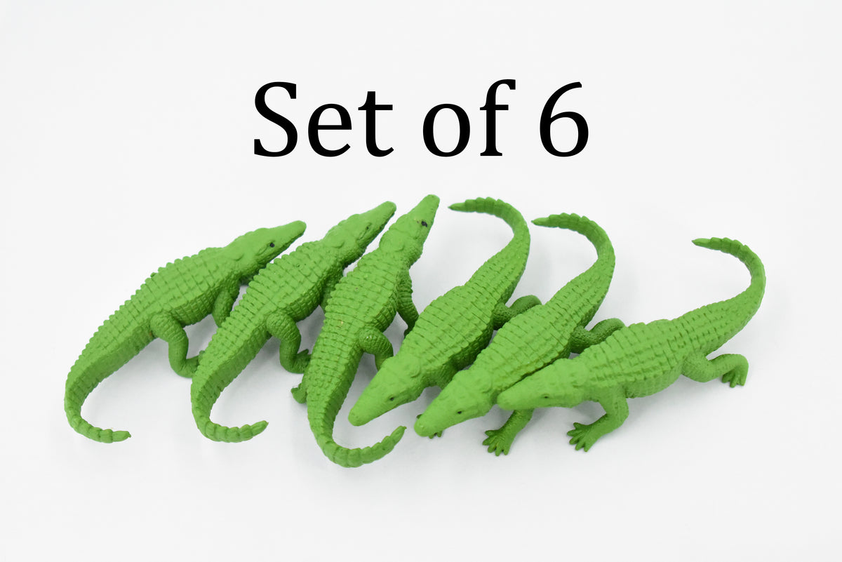 Crocodile, Alligator, Reptile, Crocodylidae, Very Nice Rubber Design, Educational Figure, Lifelike, Diorama Model, Replica, Toy, Kids, Gift,        3 Inches       F1753 B42