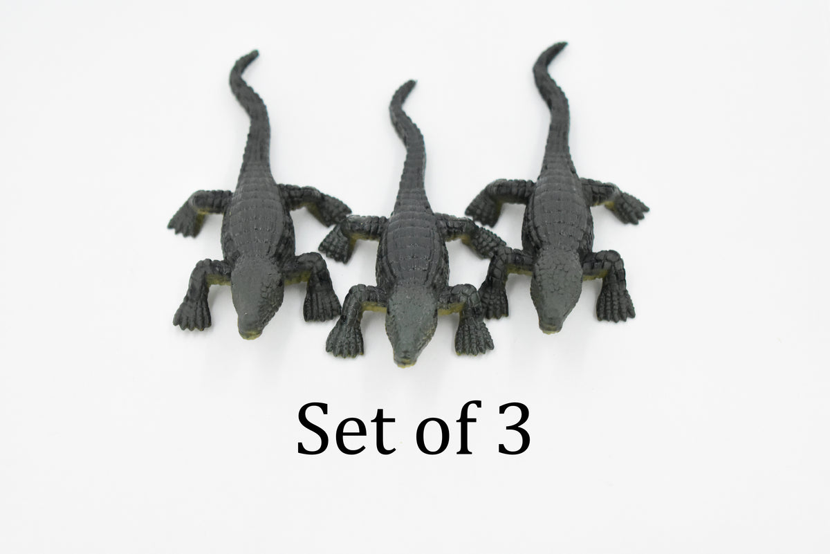 Crocodile, West African Dwarf Crocodile, Rubber Toy Reptile, Realistic Figure, Model, Replica, Kids, Educational, Gift,  3 1/2"      F1078 B212