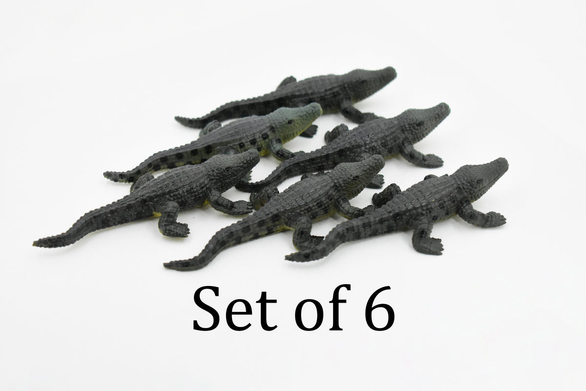 Crocodile, West African Dwarf Crocodile, Rubber Toy Reptile, Realistic Figure, Model, Replica, Kids, Educational, Gift,  3 1/2"      F1078 B212
