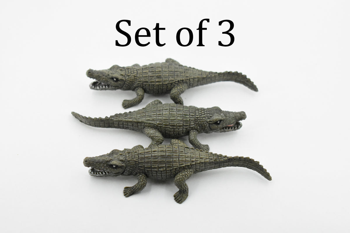 Crocodile, Australian Crocodile, Rubber Toy Reptile, Realistic Figure, Model, Replica, Kids, Educational, Gift,     3 1/2"     F1087 B170