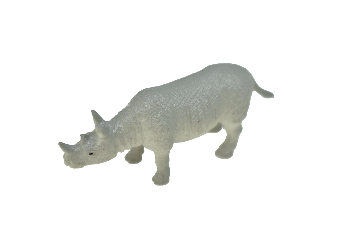 Rhino Rhinoceros Realistic Small Toy Model Plastic Replica African Animal, Kids Educational Gift 2.5" F759 B307