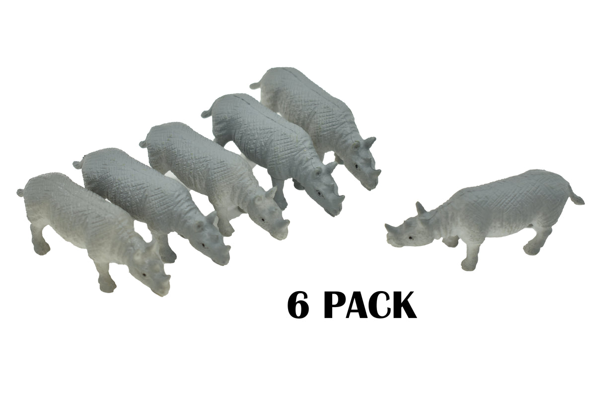 Rhino Rhinoceros Realistic Small Toy Model Plastic Replica African Animal, Kids Educational Gift 2.5" F759 B307