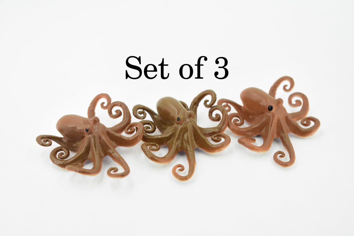 Octopus, Octopodes, Octopoda, Octopi, Museum Quality, Hand Painted, Realistic Toy Figure, Diorama Model, Replica, Kids, Educational, Gift,    2 Inches.    CH401 BB108