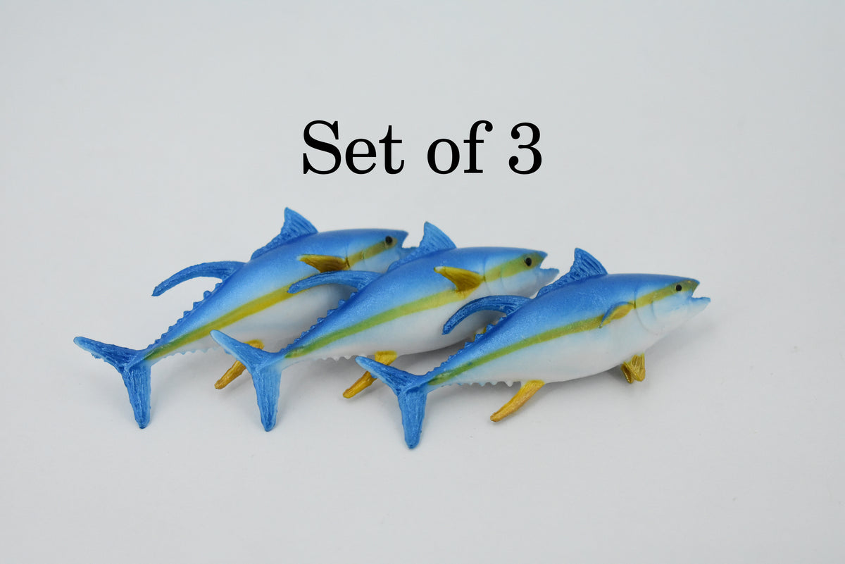 Bluefin Tuna, Rubber Fish, Realistic Toy Figure, Model, Replica, Kids, Hand Painted, Educational, Gift,          2 1/2"      CH438 BB109