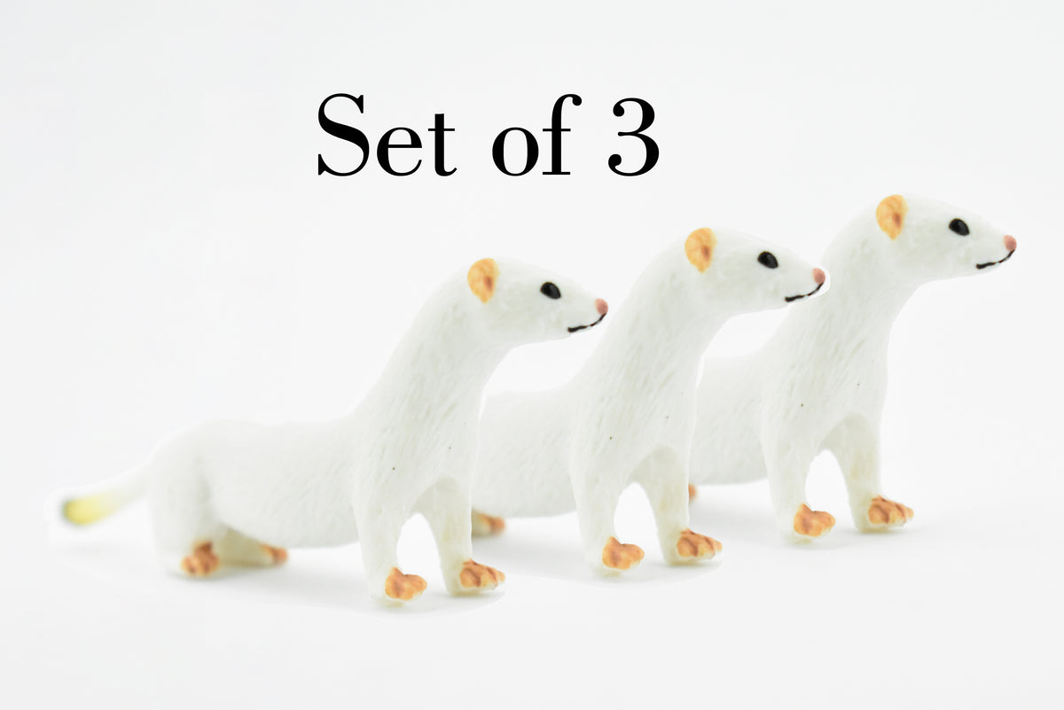 Short Tailed Weasel, Ermine, Stoat, Museum Quality, Educational, Rubber Animal, Hand Painted, Realistic, Diorama Model, Toy, Kids, Gift,     3 1/2 Inches   CH171 BB113