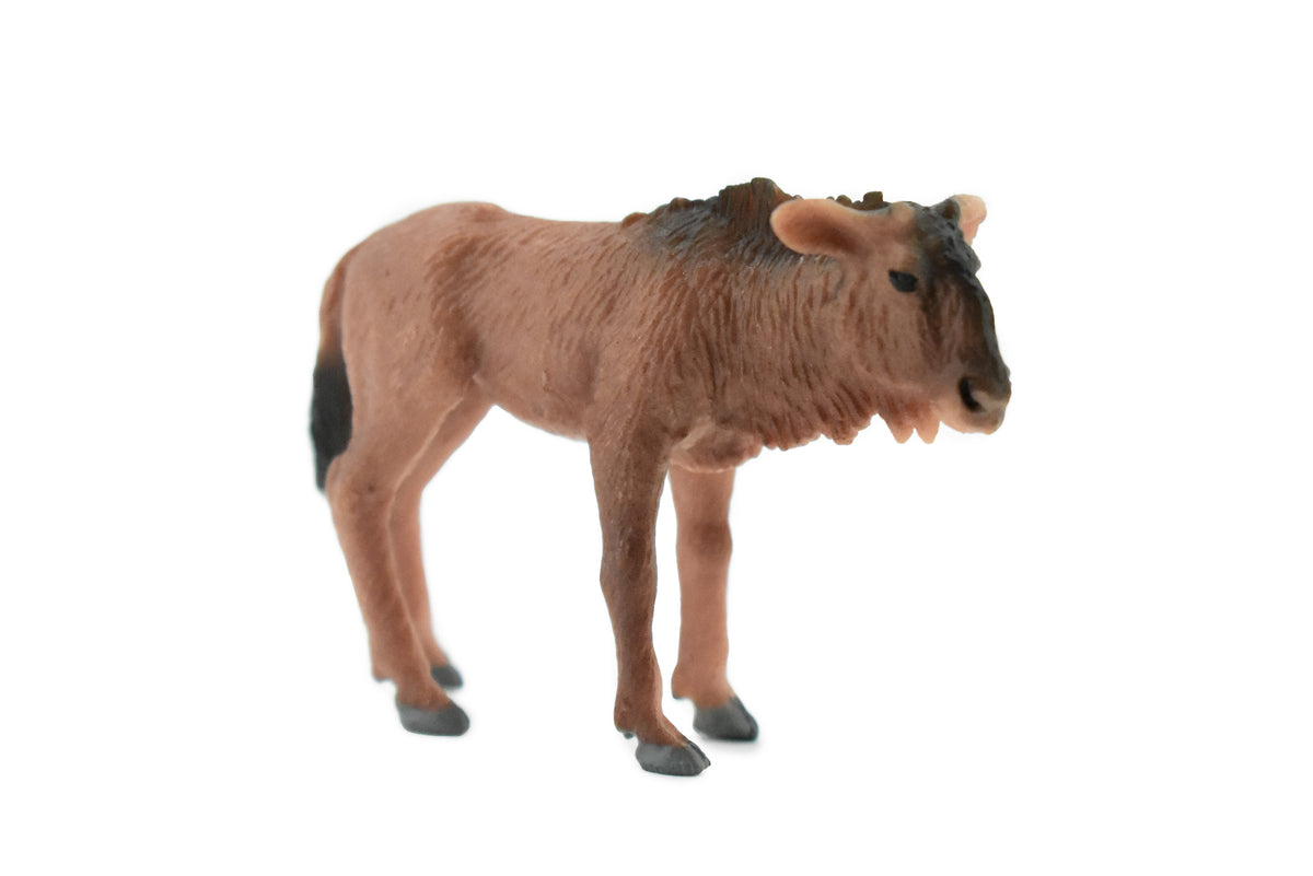Wildebeest, Baby, Calf, Antelopes, Gnu, Museum Quality, Hand Painted, Educational, Rubber Animal, Realistic Toy Figure, Diorama Model, Kids, Gift,   2 1/2 Inches.  CH179 BB113