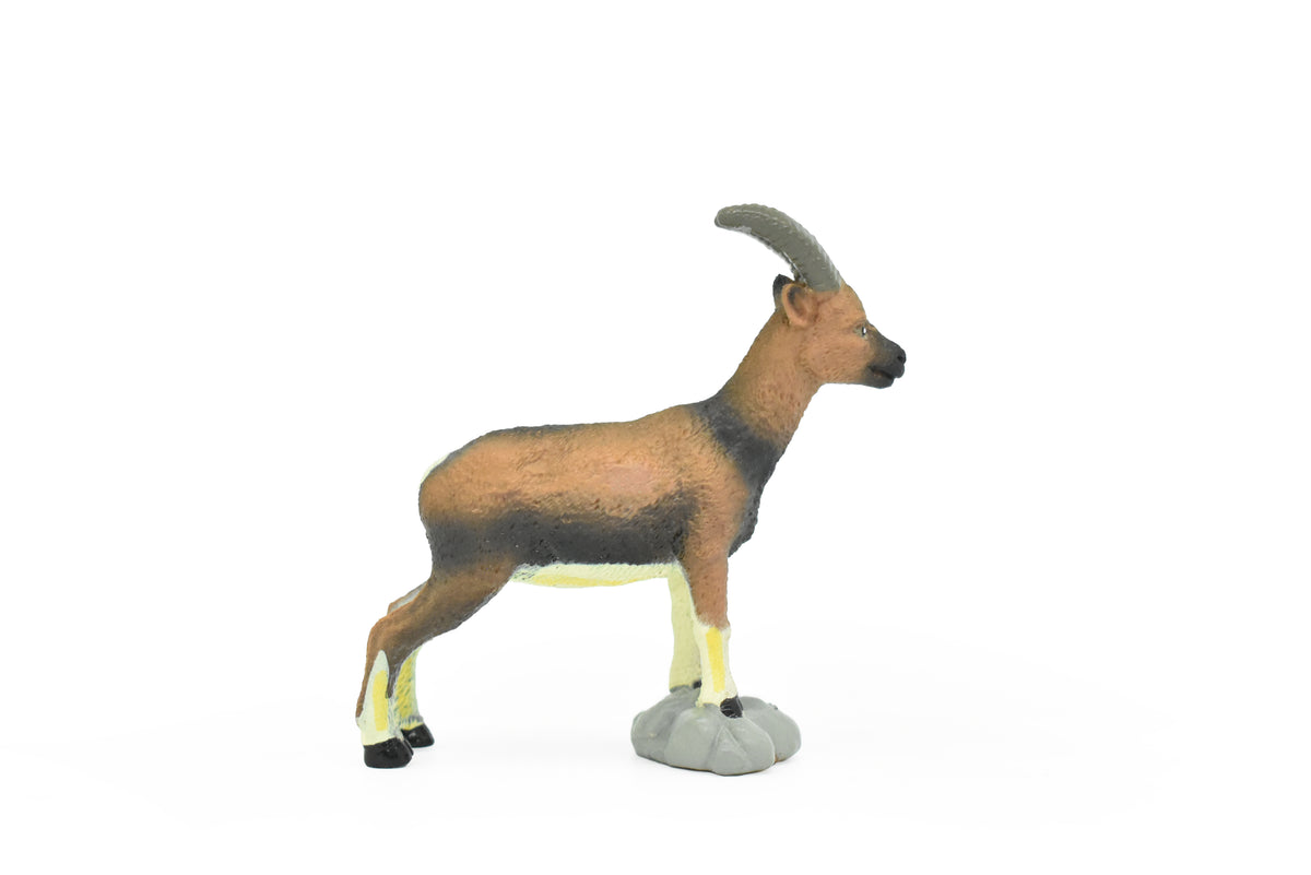 Goat, Feral, Hand Painted, Realistic Plastic Animal Design, Educational, Figure, Lifelike, Diorama Model, Figurine, Replica, Toy, Gift,    4 Inches.     CWG173 BB41
