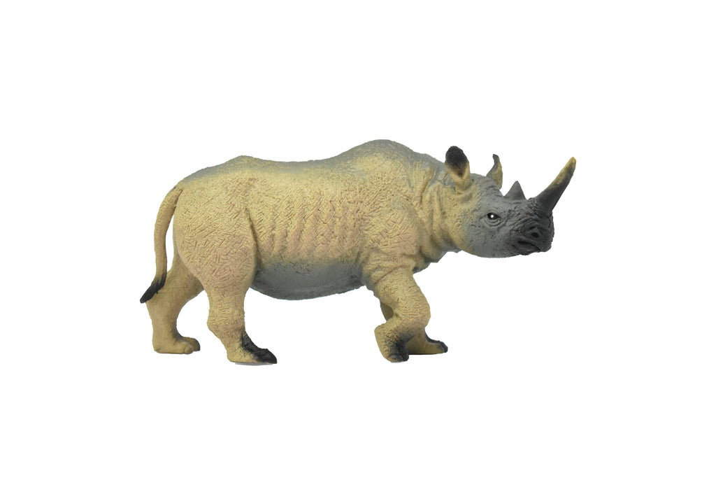 Rhino, Rhinoceros, Very Nice Plastic Design, African Animal Figure, Educational, Figure, Lifelike, Diorama Model, Figurine, Replica, Toy, Kids, Gift,    6 Inches.    CWG180 BB44