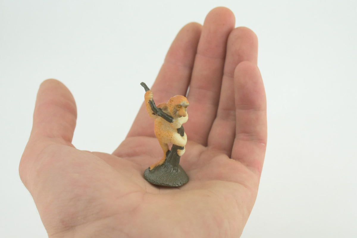 Proboscis Monkey, Long-nosed monkey, Rubber Primate, Animal, Educational, Realistic Figure, Lifelike, Model, Toys, Gift, 2 Inches. F1778 B129