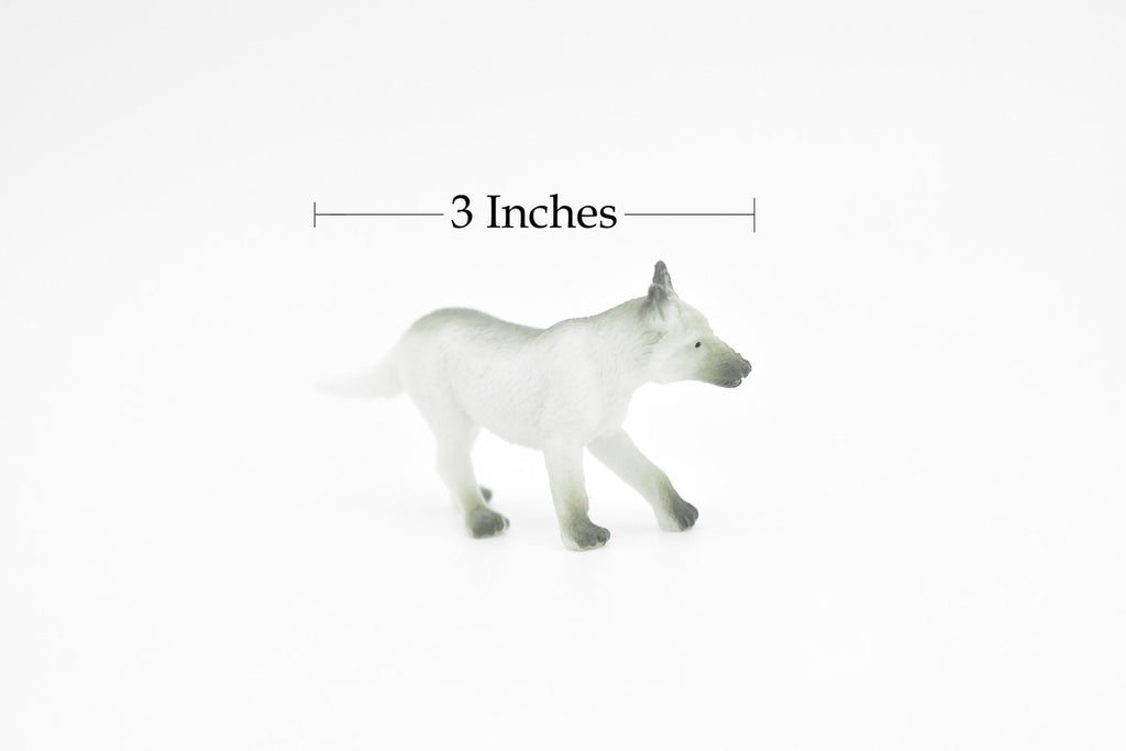 Arctic fox, White fox, Polar, Vulpes lagopus, Hand Painted, Realistic, Very Nice Plastic Design, Artic Animal,  Educational, Diorama Model, Lifelike, Toy,  3 Inches.