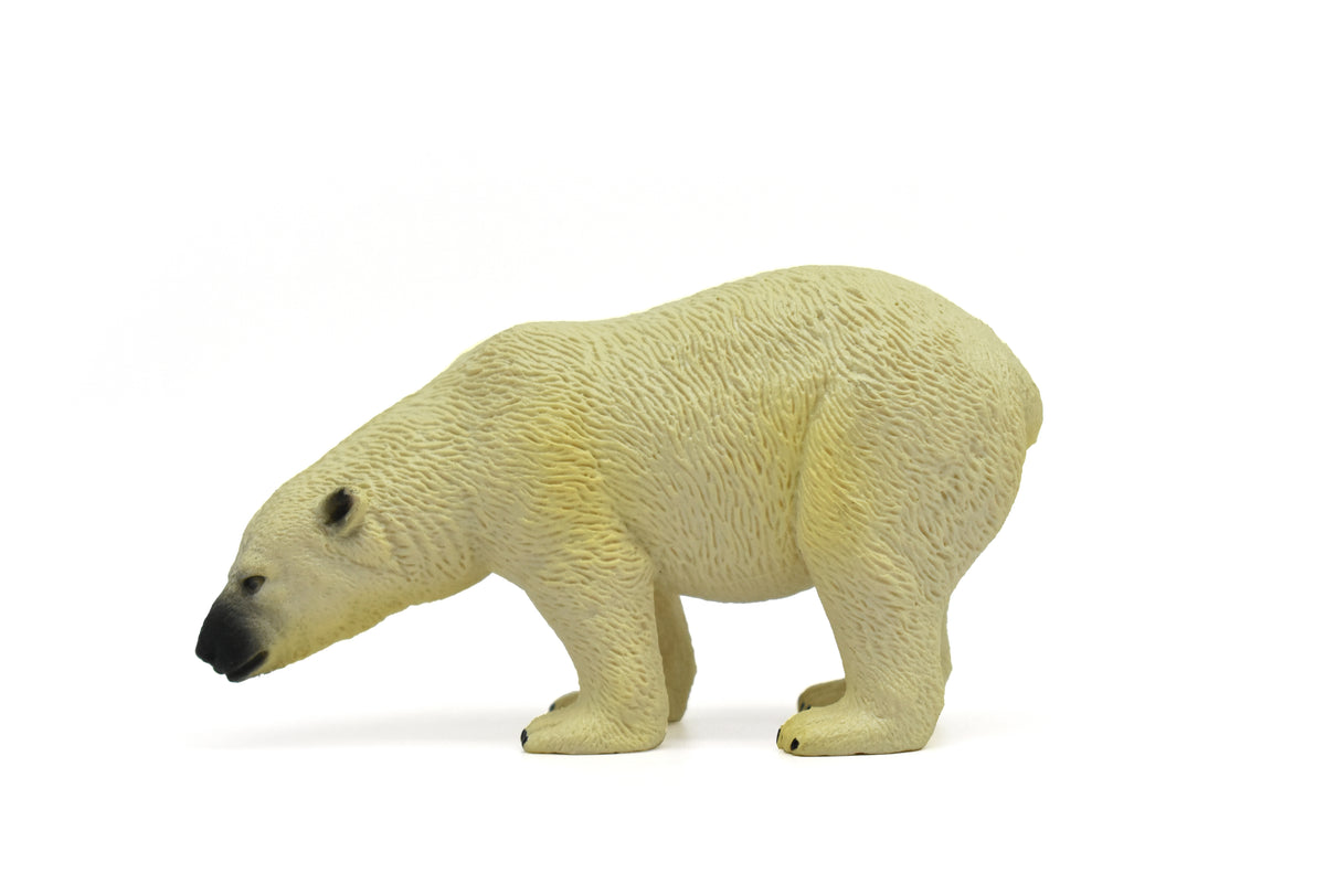 Polar Bear, White bear, Nauq, Nanook, Museum Quality, Hand Painted, Plastic Animal, Educational, Realistic, Lifelike, Diorama Model, Toy, Kids, Gift,  5 Inches.     CWG187 BB43