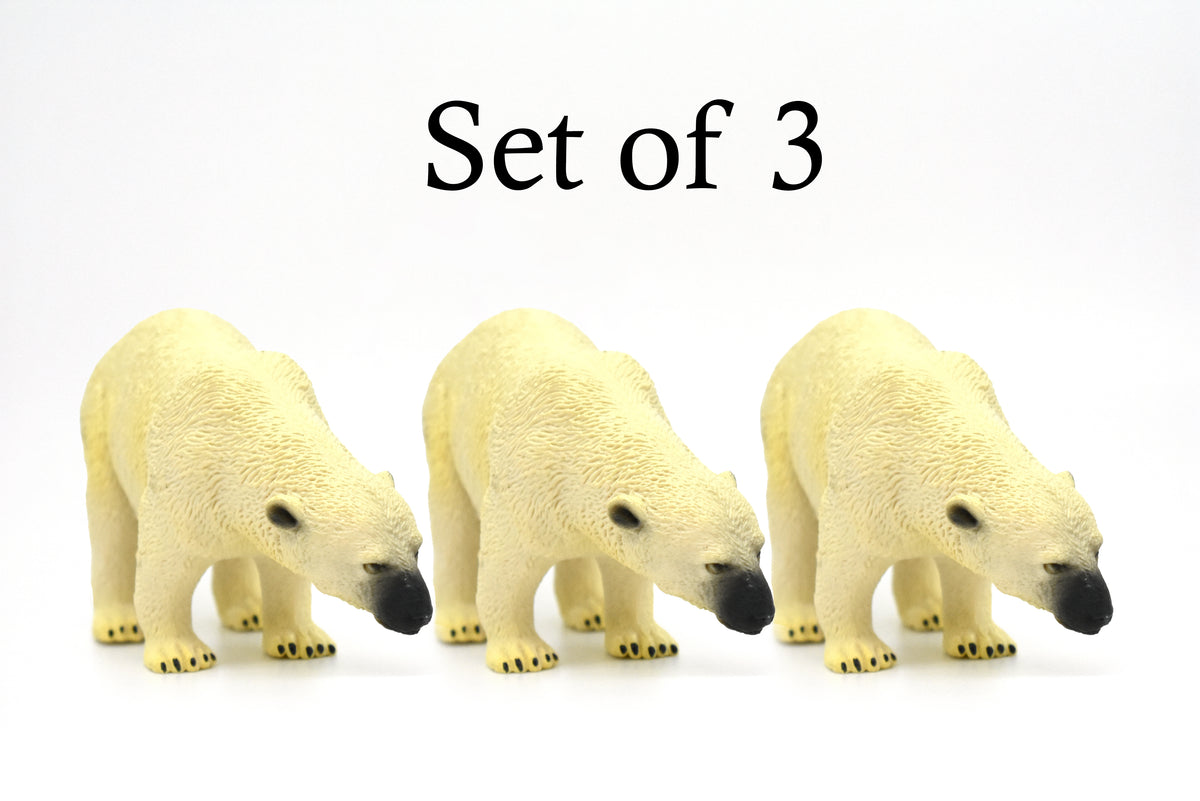 Polar Bear, White bear, Nauq, Nanook, Museum Quality, Hand Painted, Plastic Animal, Educational, Realistic, Lifelike, Diorama Model, Toy, Kids, Gift,  5 Inches.     CWG187 BB43