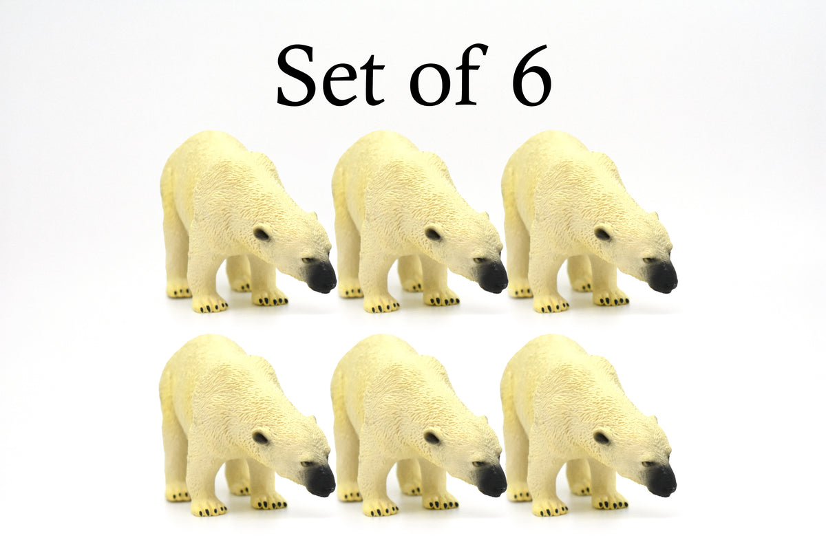 Polar Bear, White bear, Nauq, Nanook, Museum Quality, Hand Painted, Plastic Animal, Educational, Realistic, Lifelike, Diorama Model, Toy, Kids, Gift,  5 Inches.     CWG187 BB43