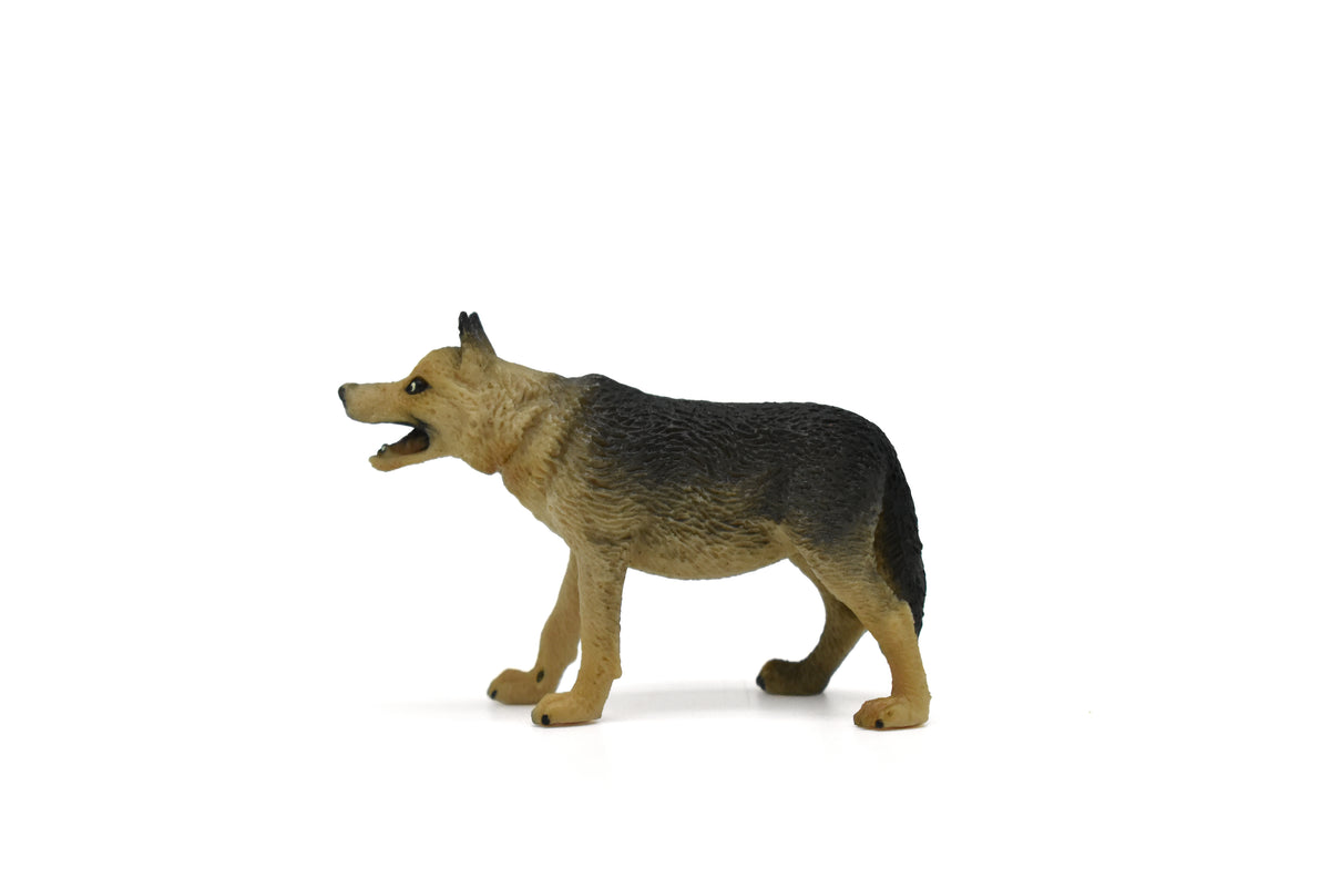 Wolf, Canis lupus, Timber, Hand Painted, High Quality, Hard Rubber, Realistic, Very Nice Design, Educational, Diorama Model, Lifelike, Toy, Gift,  3 Inches.    CWG189 BB44