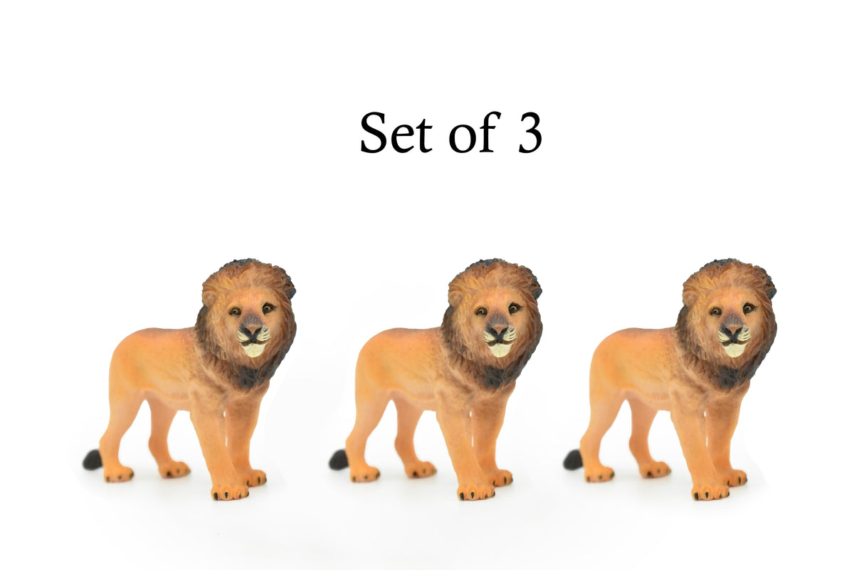 African Lion, Male, King of the African savanna, Museum Quality, Hand Painted, Plastic Animal, Educational, Realistic, Lifelike, Diorama Model, Toy, Kids, Gift,  4 1/2 Inches.    CWG191 BB44