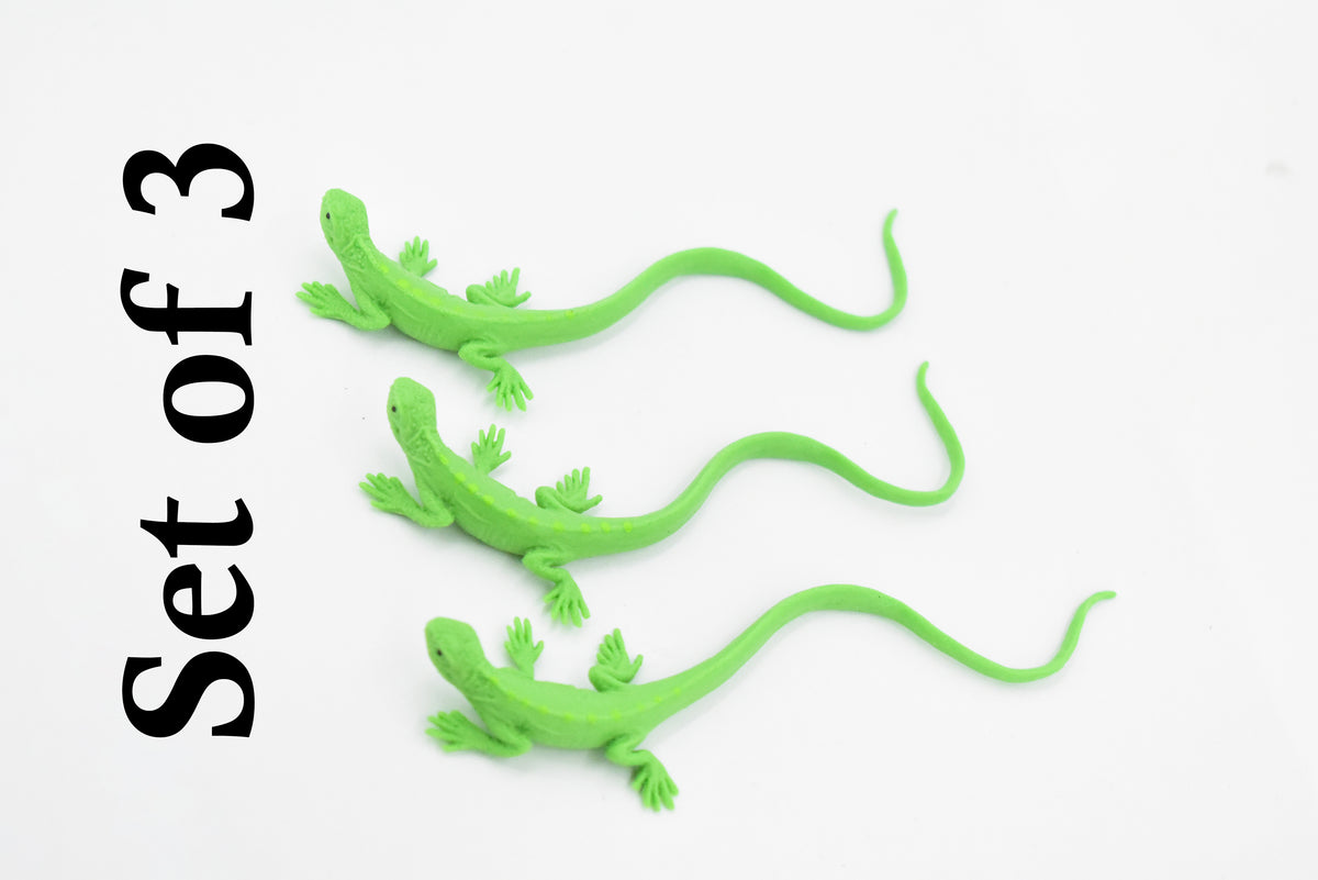 Iguana, Lizard, Green Iguana, Rubber Reptile, Toy, Educational, Realistic, Figure, Lifelike Model, Figurine, Replica, Gift,     5"      F3466 B360