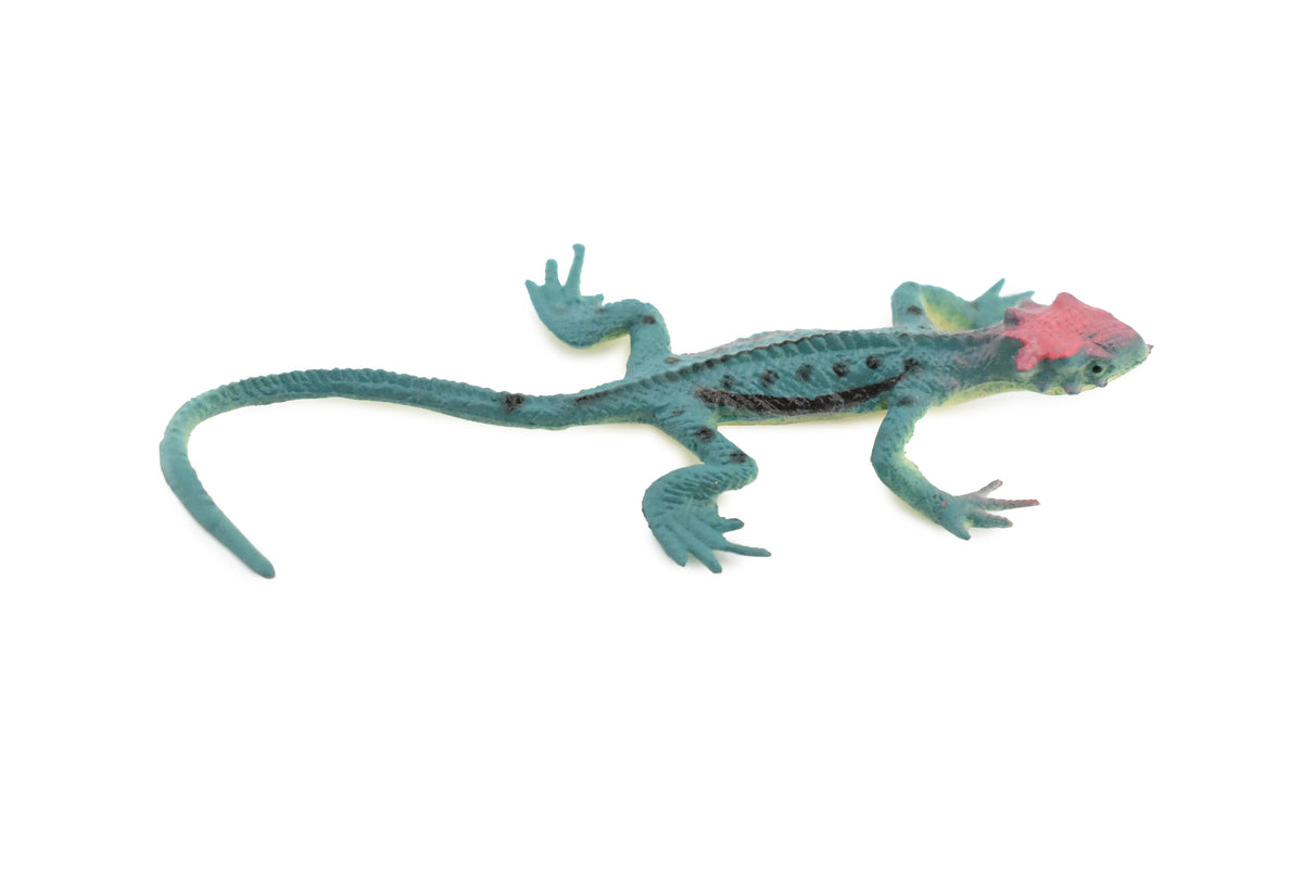 Lizard,  Blue with Red Head, Rubber Reptile Toy, Realistic Figure, Model, Replica, Kids, Educational, Gift,    3"     F6065 B380