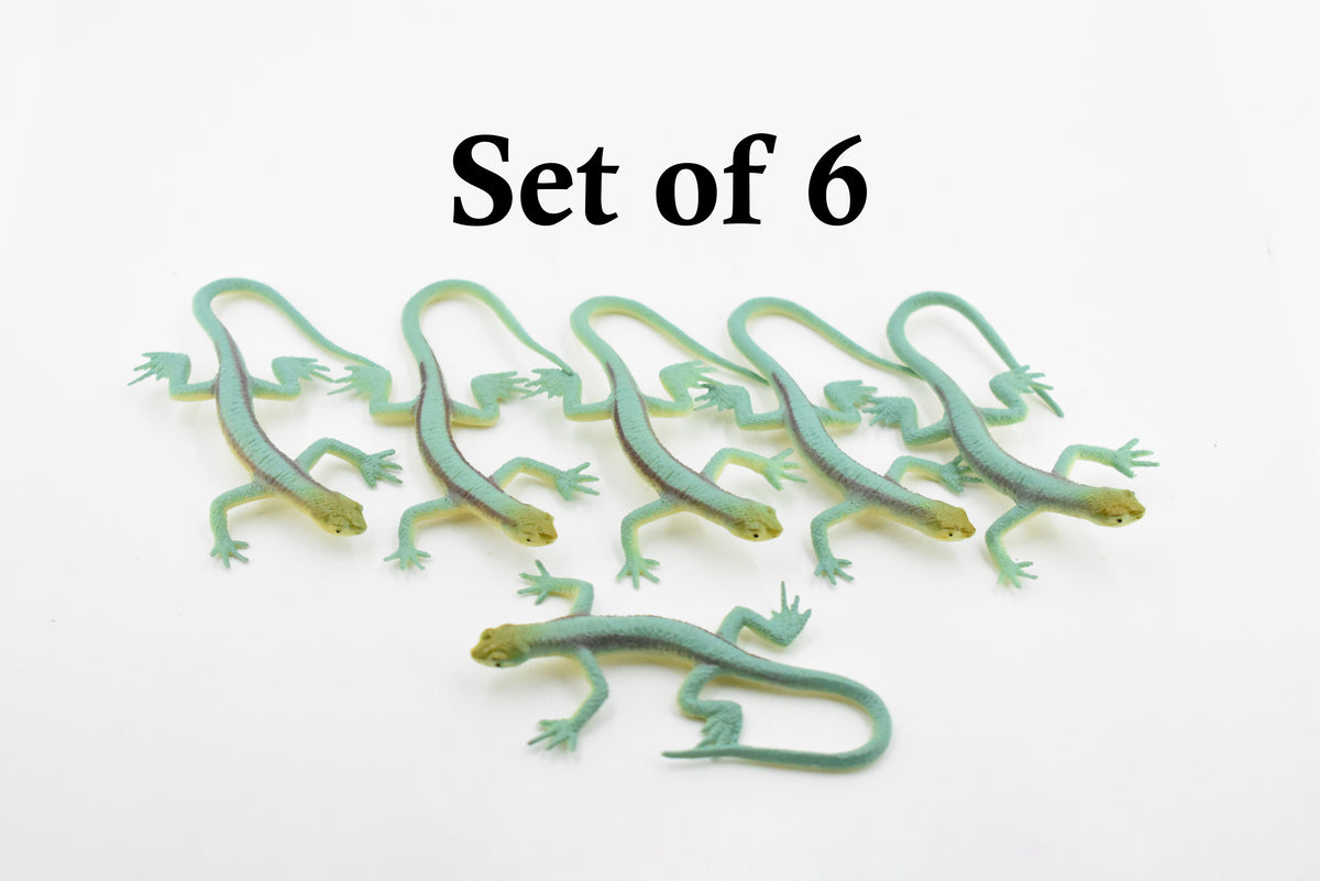 Lizard, Blue Striped Lizard , Rubber Reptile Toy, Realistic Figure, Model, Replica, Kids, Educational, Gift,    3"     F6068 B380