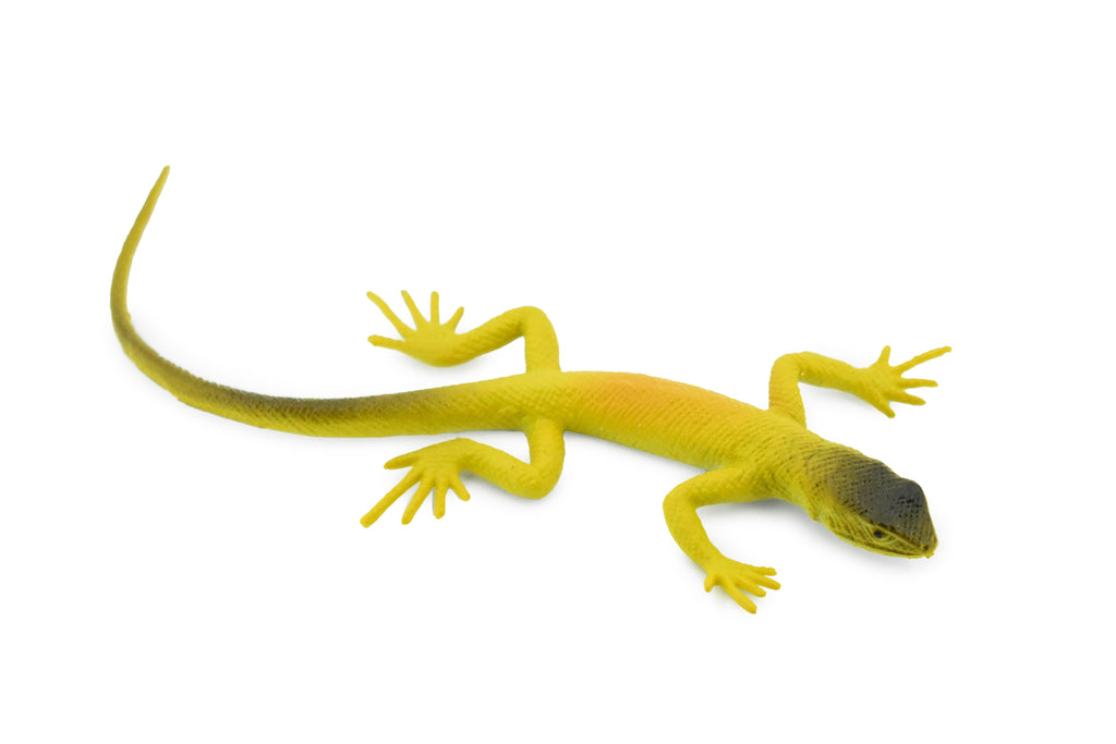 Lizard, Desert Lizard, Yellow with Black, Rubber, Reptile Toy, Realistic Figure, Model, Replica, Kids, Educational, Gift,       4 1/2"      F6105 B381