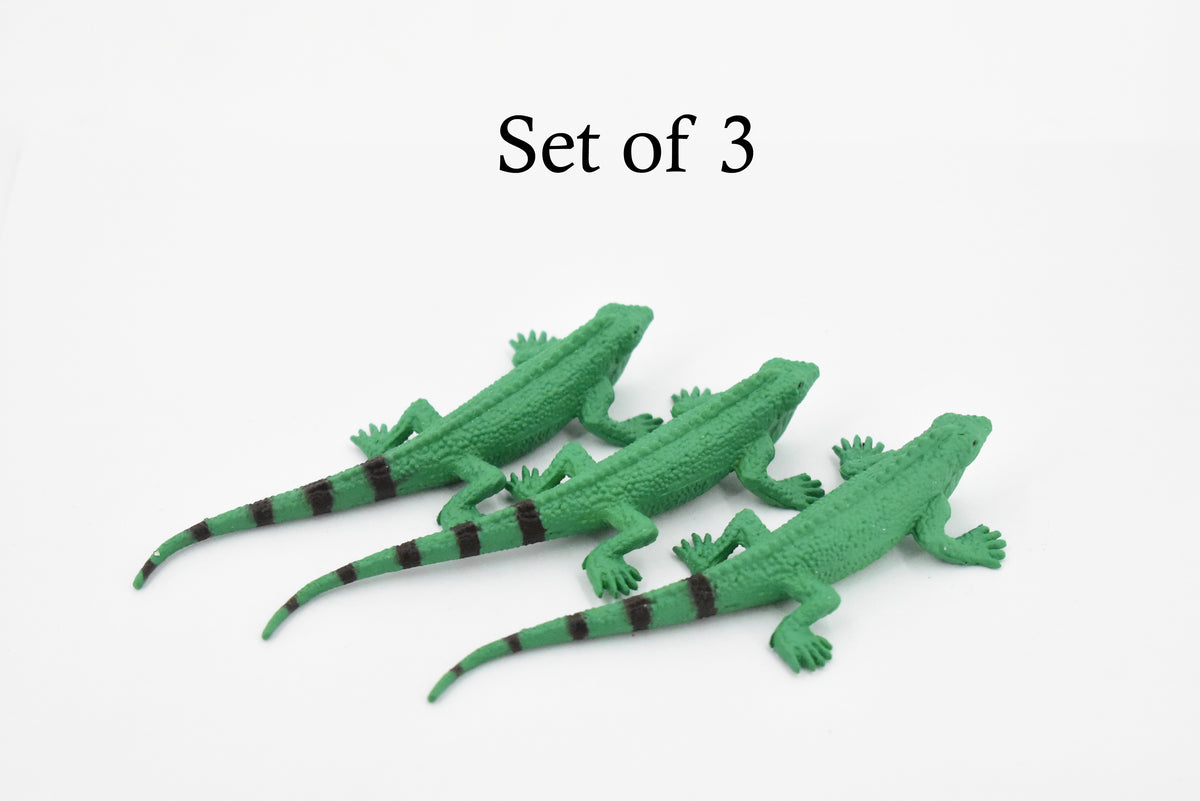Iguana, Lizard, Rubber Reptile, Toy, Educational, Realistic, Figure, Lifelike Model, Figurine, Replica, Gift,      4"      F094 B43