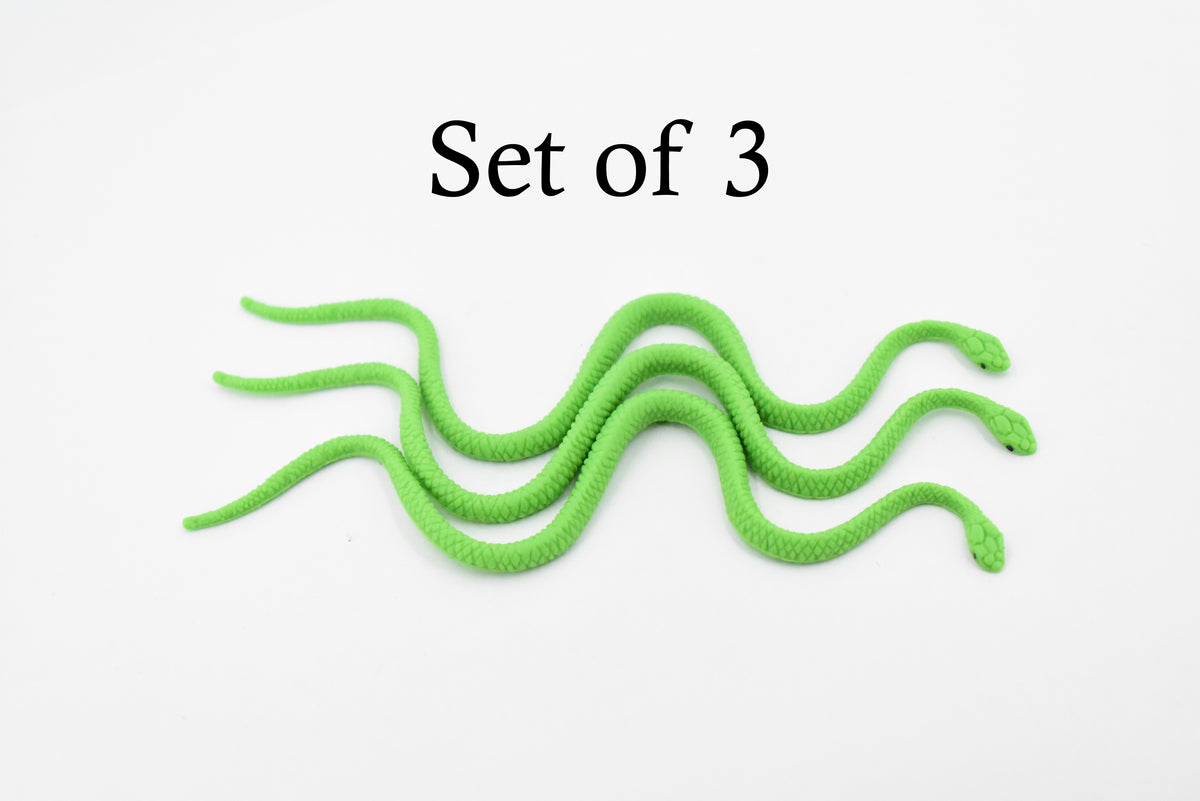 Snake, Green Tree Snake,  Rubber Reptile, Educational, Realistic Hand Painted, Figure, Lifelike Model, Figurine, Replica, Gift,       5"      F5000 B255