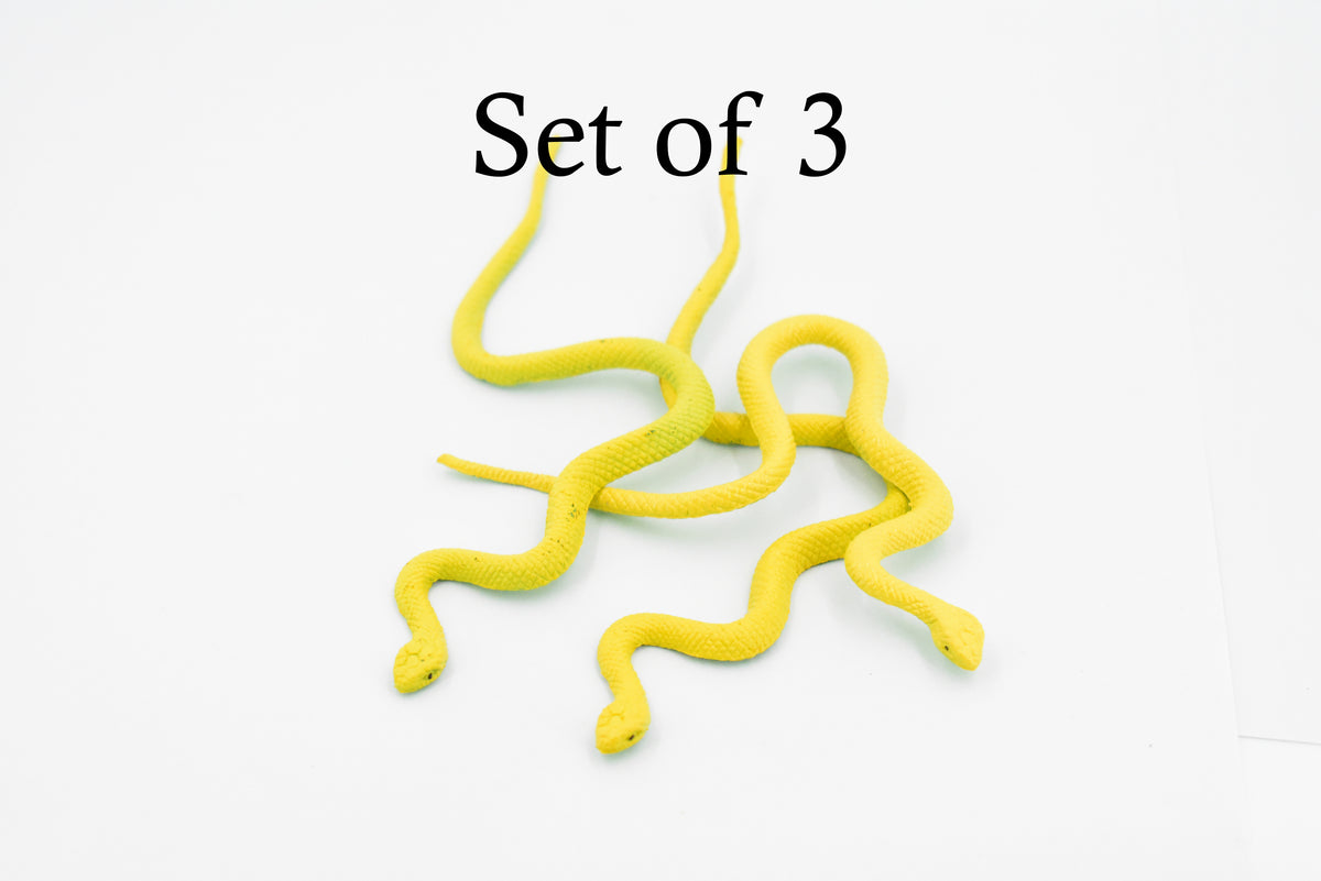 Snake, Yellow, Vine Tree Snake, Rubber Reptile, Educational, Realistic Hand Painted, Figure, Lifelike Model, Figurine, Replica, Gift,       4 1/2"       F2088 B142