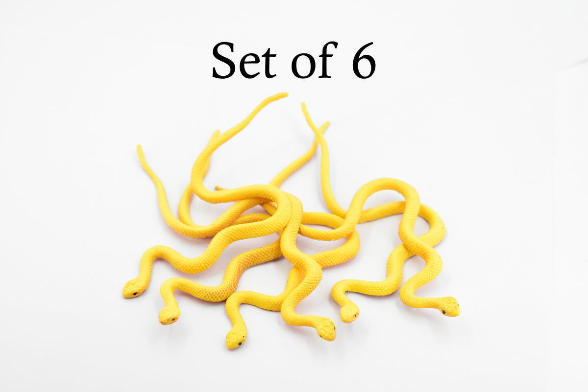 Snake, Yellow, Red Belly, Vine Tree Snake, Rubber Reptile, Educational, Realistic Hand Painted, Figure, Lifelike Model, Figurine, Replica, Gift,       4 1/2"       F2089 B360