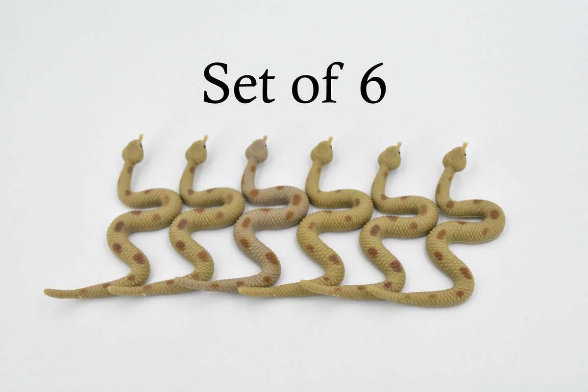 Rattlesnake, Rubber Reptile, Educational, Realistic Snake,  Hand Painted, Figure, Lifelike Model, Figurine, Replica, Toy, Kids, Gift,     2 1/2 Inches    F1517 B103