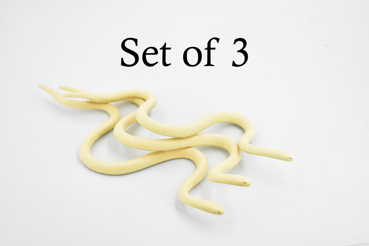 Albino Texas Rat Snake, Rubber Reptile, Educational, Realistic Hand Painted, Figure, Lifelike Model, Figurine, Replica, Gift,       5 1/2"     F2039 B39