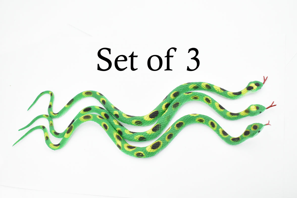 Snake, Green, Tree Python Snake, Rubber Reptile, Educational, Realistic, Hand Painted, Figure, Lifelike Model, Figurine, Replica, Gift,      11"      F1732 B222