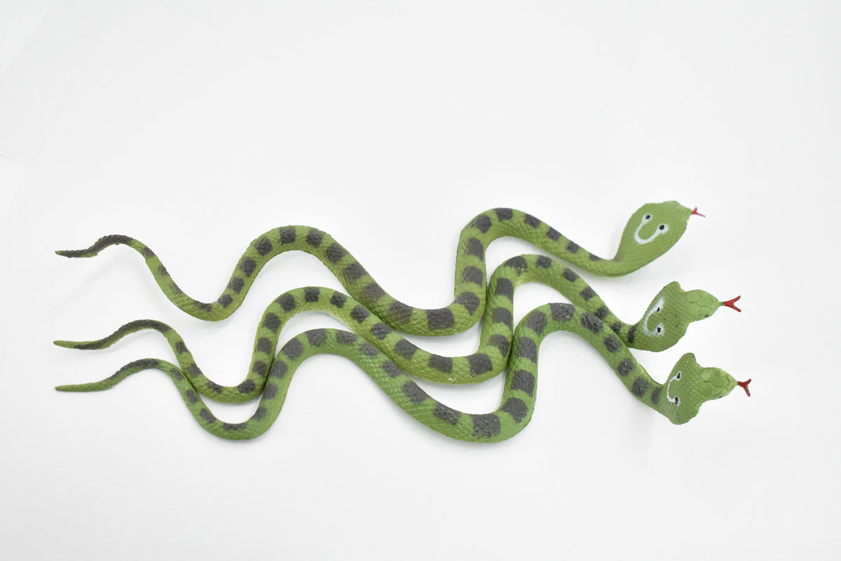 King Cobra Snake, Green, Rubber Reptile, Educational, Realistic Hand Painted, Figure, Lifelike Model, Figurine, Replica, Gift, Toy,      9 Inches    F3598 B363