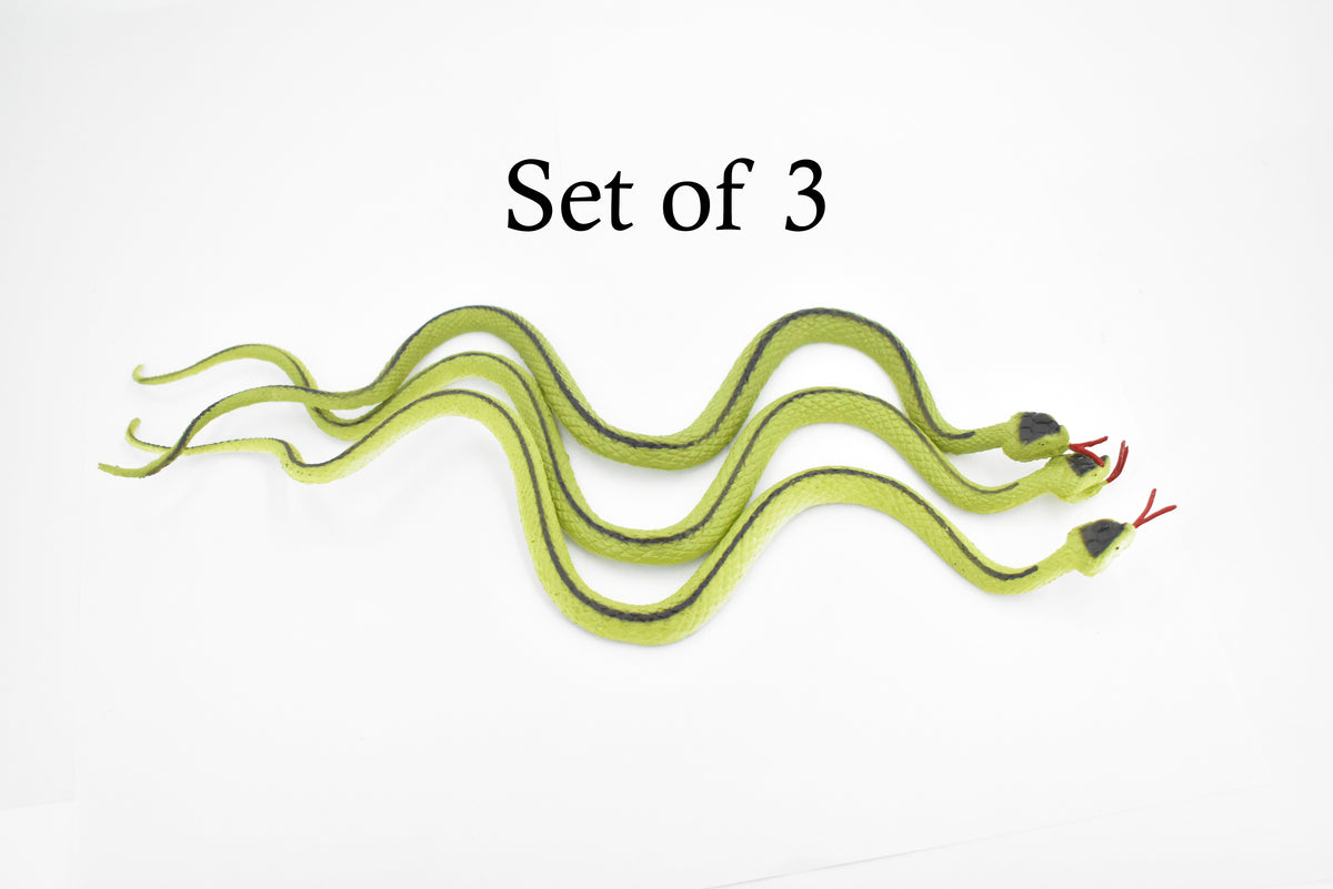 Green racer snake, Rubber Reptile, Educational, Realistic Hand Painted, Figure, Lifelike, Model, Figurine, Replica, Gift, Toy,     10 Inches     F3599 B363