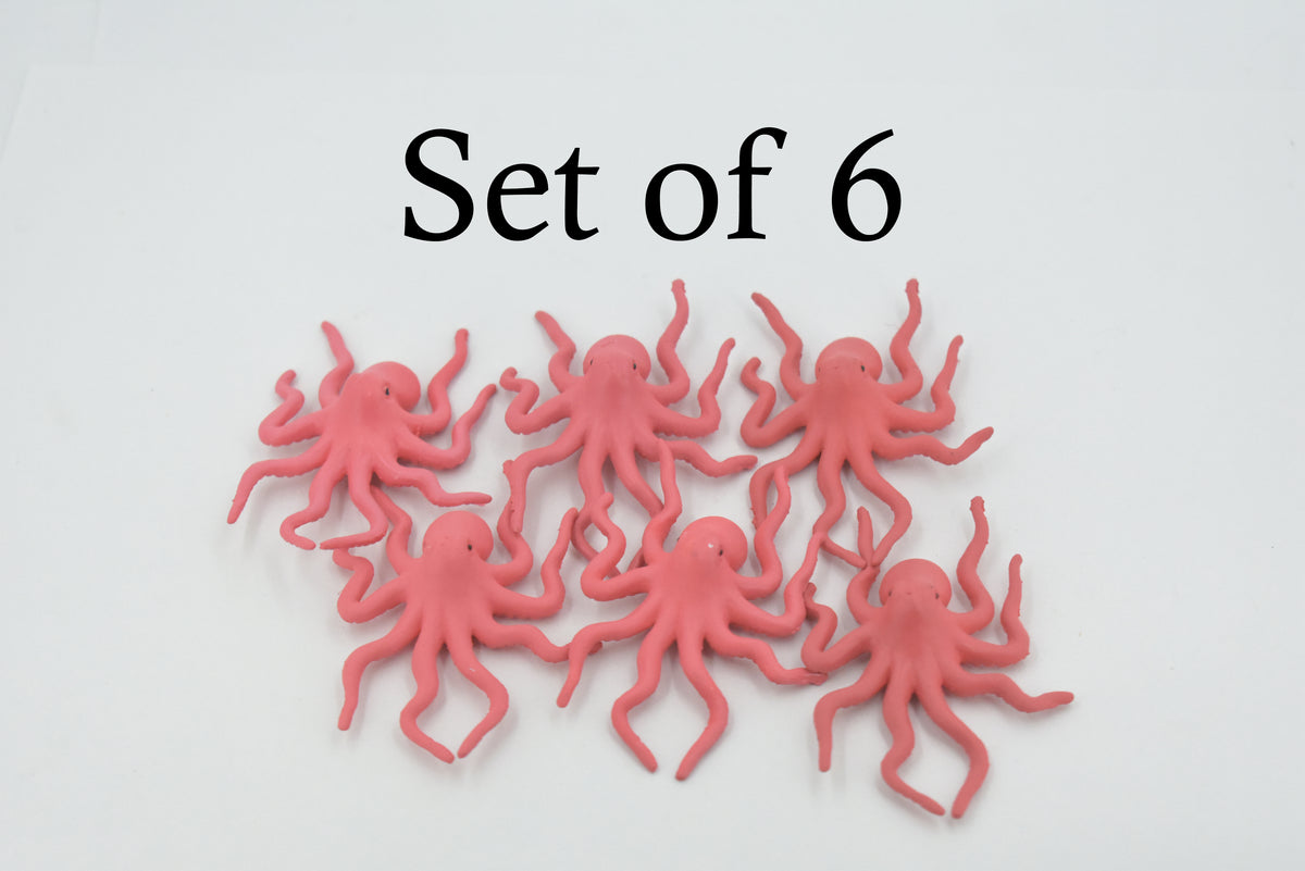 Octopus,  Octopuses, Rubber Octopodes, Saltwater, Realistic, Rubber, Design, Educational, Hand Painted, Figure, Lifelike, Model, Replica, Gift    2 1/2 "      F1792 B145