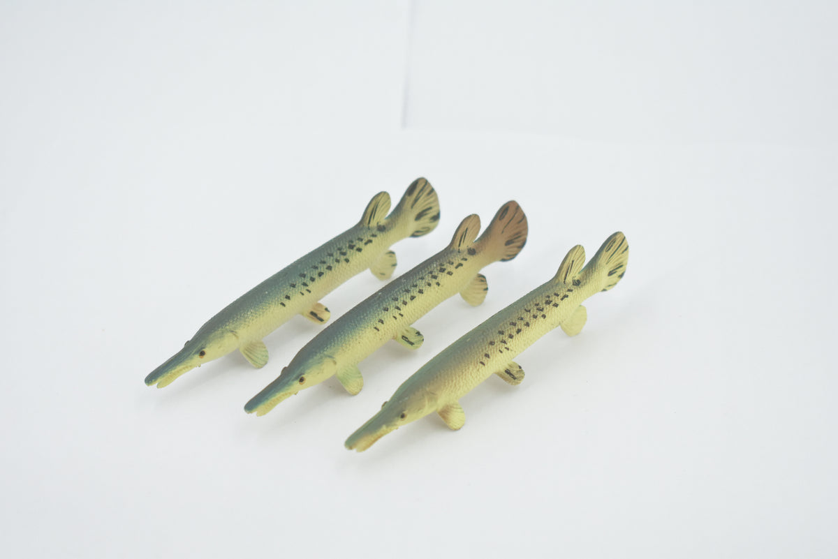 Fish, Alligator Gar, Freshwater, High Quality, Rubber Fish, Hand Painted, Realistic, Figure, Model, Replica, Toy, Kids, Educational, Gift,      3 1/2"       F3446 B88