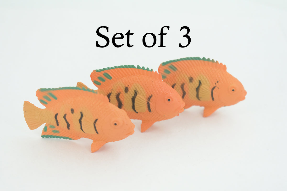 AngelFish, Flame, Tropical Fish, Pterophyllum, Ciclids, Hand Painted, Realistic, Plastic Fish Design, Saltwater, Educational, Figure, Lifelike, Diorama Model, Toy, Gift,  2 Inches.  CWG273 B46